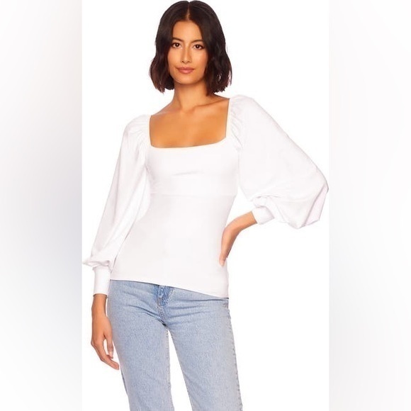 Susana Monaco Square Neck Balloon Sleeve Top Medium - Picture 1 of 9